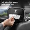 Auto Leder Taschentuchbox Auto Sonnenblende Hängende Serviettentasche Für Model 3 Y S X Roadster Cybertruck Spule Juguete Bonina 2024