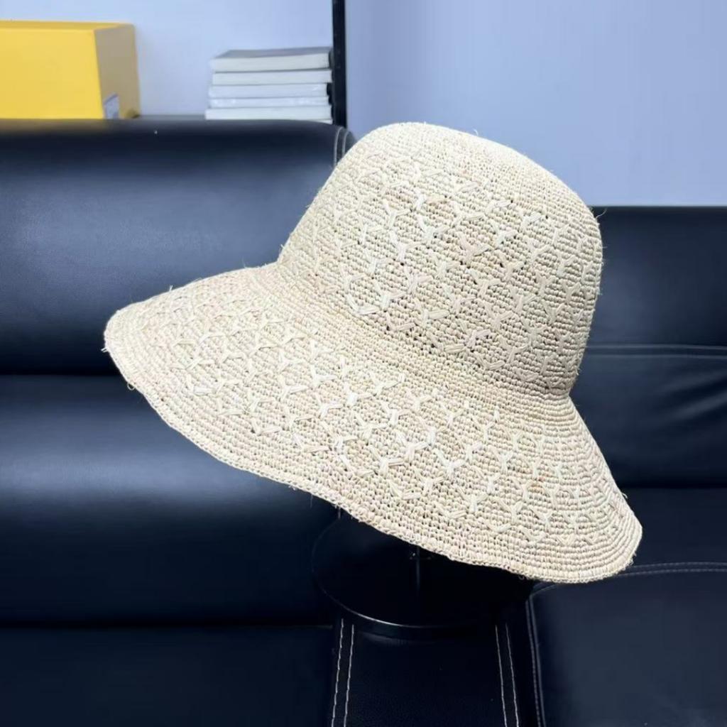 High-grade raffia handmade crochet beach hat vacation big edge UV protection sun hat summer travel visor
