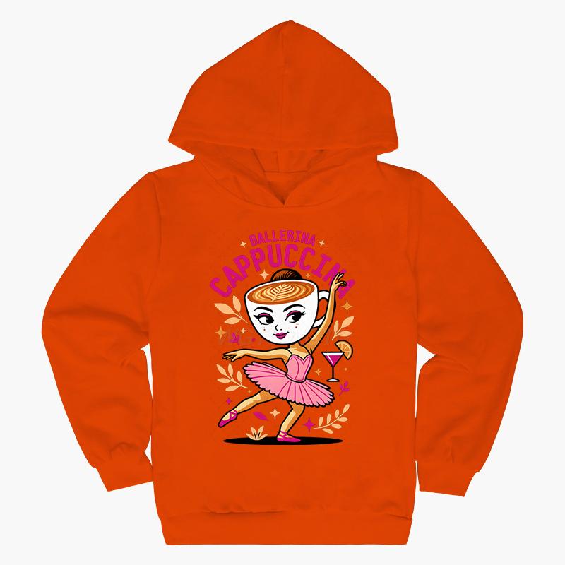Funnu Mikina s kapucí Oblečení pro holčičky a kluky Potisk Balerína Cappuccina Módní Ležérní Mikiny Svršky