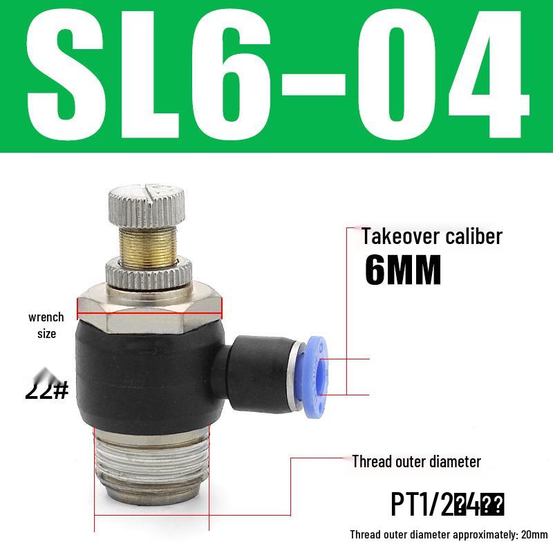 Air Tube Speed Control Connector JSC8-02 Throttle Valve SL6-M5/4/10-01-02