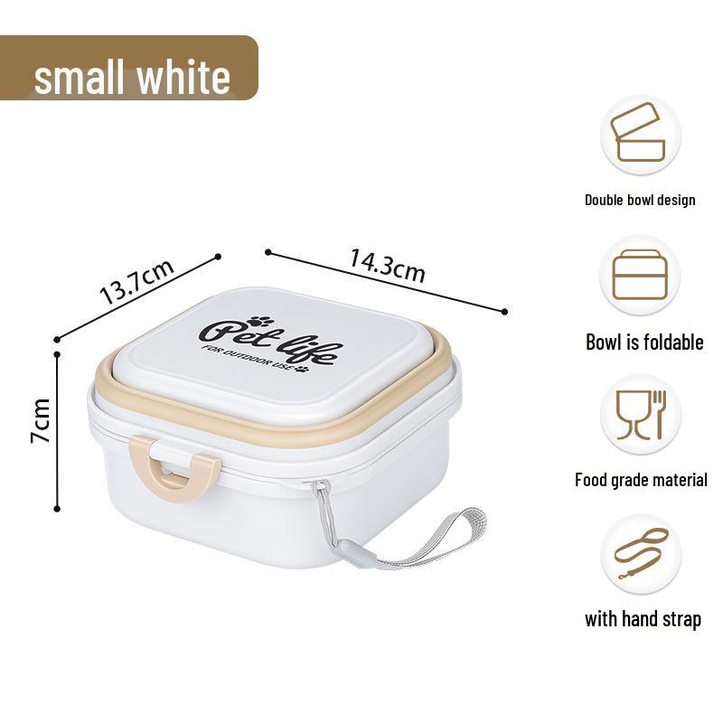 

Large Portable Double Layer Outdoor Dog Bowl for Water and Food