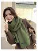 Popular green high-value scarf women's winter Korean version versatile student couple thickened warm knitted ins scarf