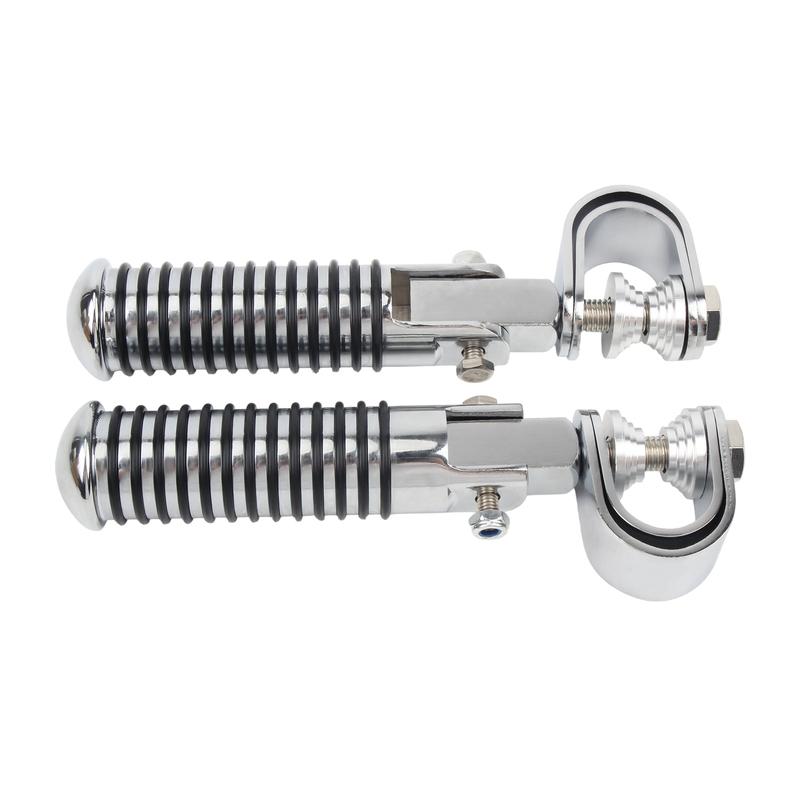 Motorcycle Highway Foot Pegs 1" 1-1/4" Engine Guard Clamp Footrest Pedal Universal For Harley Touring Softail Sportster XL Dyna