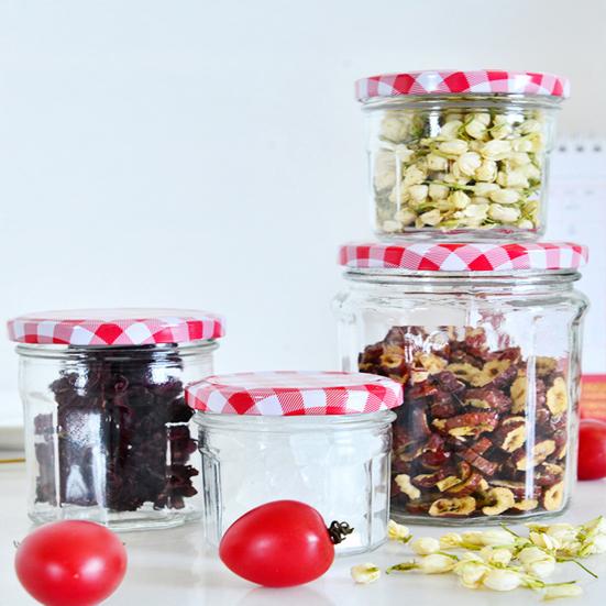 5Pcs 50/150/250/380ML Transparent Glass Pickle Bottle with Lid Multifunctional Strawberry Jam Spice Storage Jar Reusable Empty Food Container