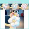 Chaveiro Fofo de Flor Pom Pom Adorável Amuleto de Pelúcia para Bolsa Acessório Criativo e Colorido