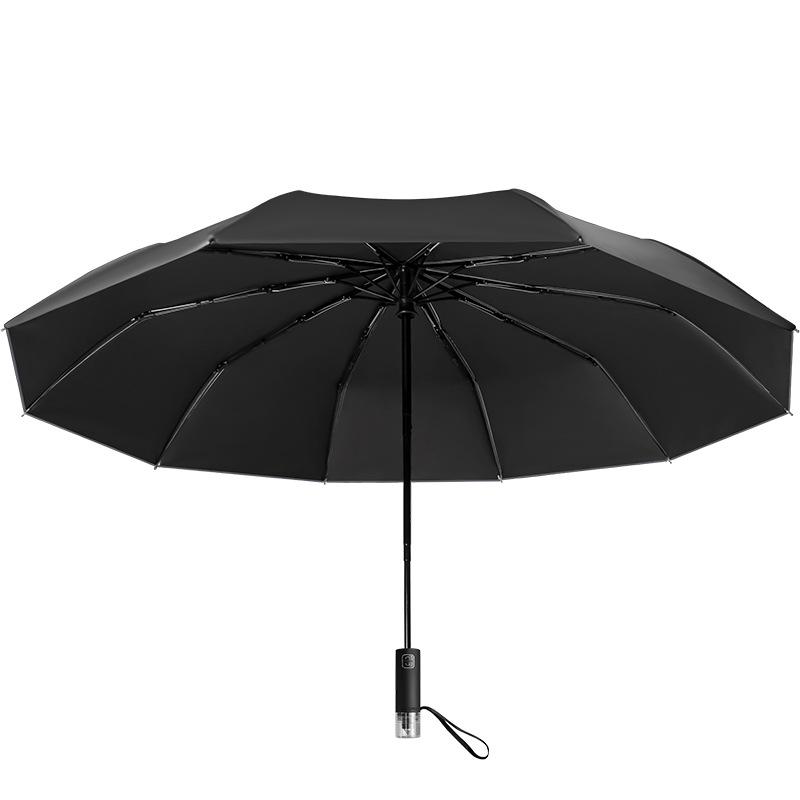 10-Rib Automatic Umbrella: Reinforced for Sun & Rain, Sunshade & Emergency Window Breaking, Customizable Logo, Perfect for Advertising.