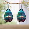 Creative Tree of Life Pattern PU Leather Earrings for Women Chic Colorful Dot Pattern Tears Earrings Trendy Female Earrings Jewelry Gifts