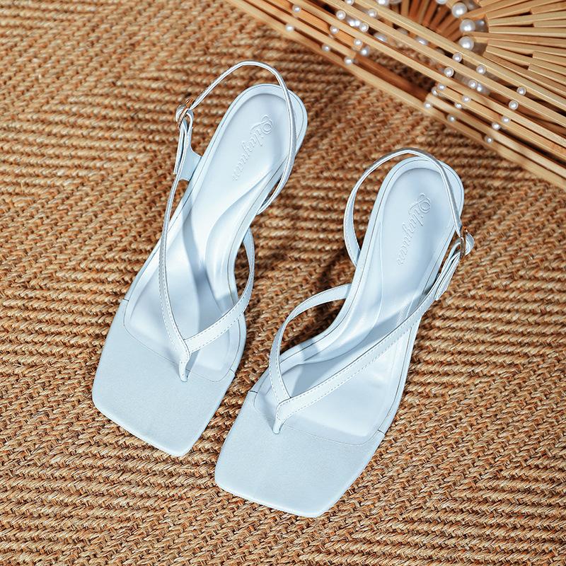 High-heeled toe sandals women's new square-head high-heeled shoes women's stiletto temperament strappy shoes