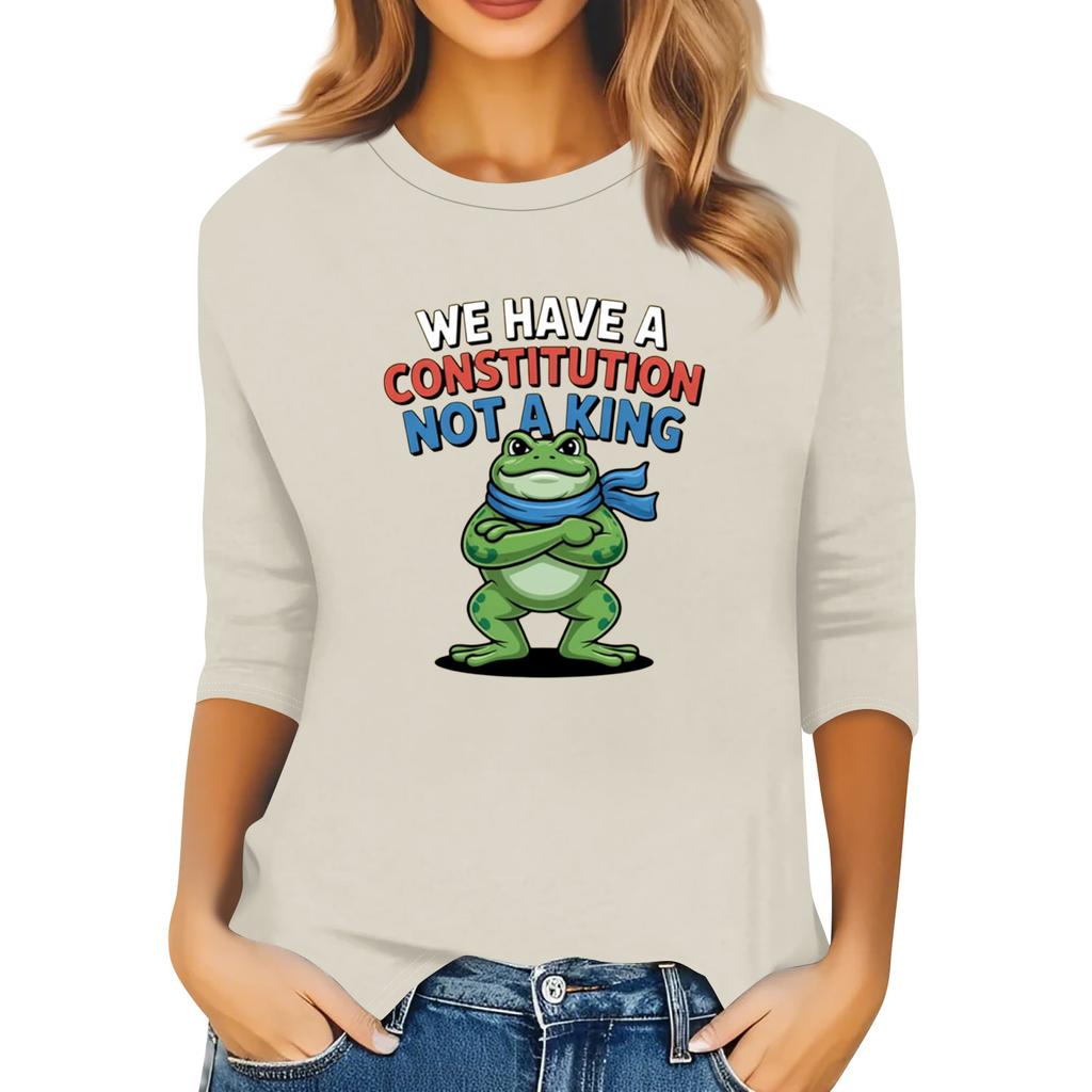 Women's Fashionable Casual Three-quarter Sleeve Round Neck Top