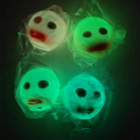 Luminous Skull Stress Ball Toy Anxiety Relief Glow-in-the-dark Squeeze Ball Sensory Toy Kids Teens Adults Portable Soft TPR Ball Pinch Fidget Toy