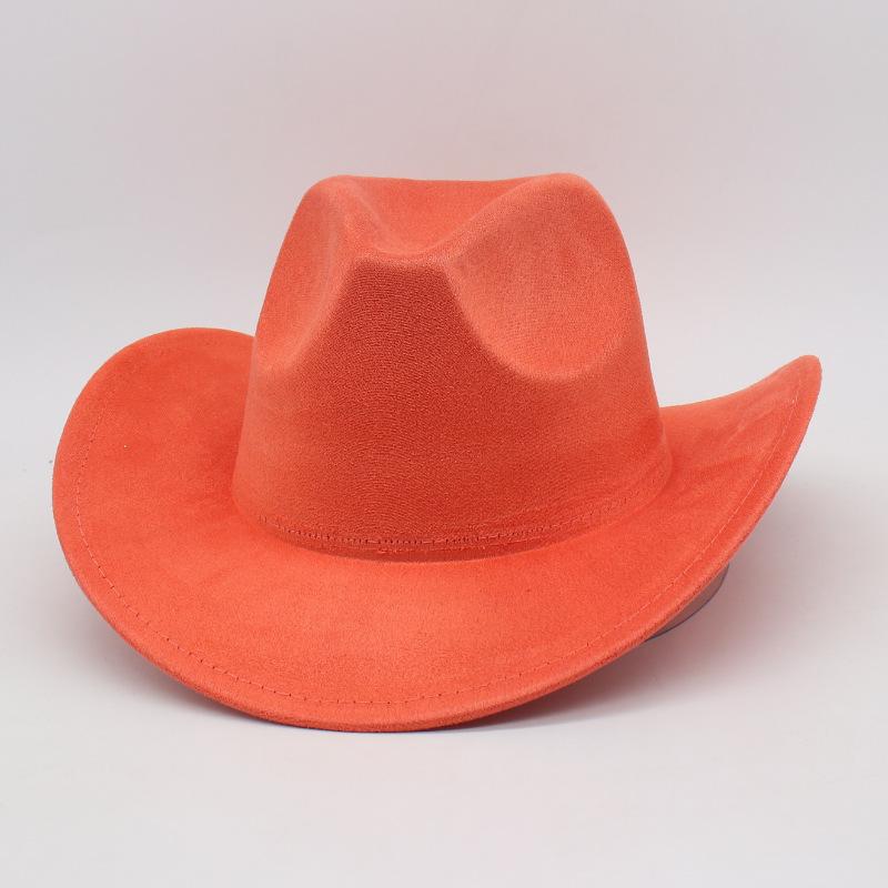 Top Hat New Amazon Hot-Selling Western Denim Curled Brim Concave Convex Top Retro Riding Hat Men'S And Women'S Woolen Felt Hat