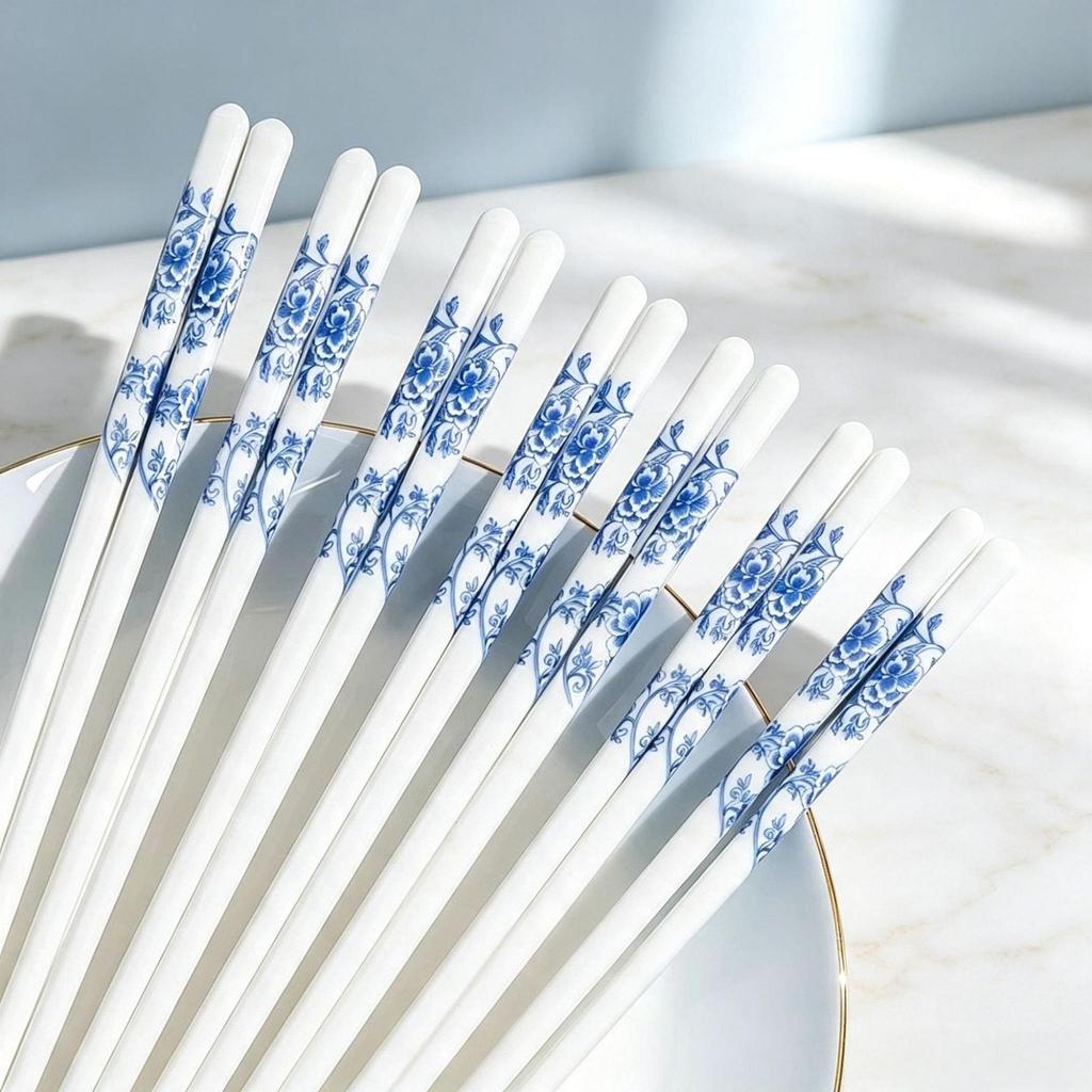 High-Temperature Resistant Luxury Macaron Color Ceramic Chopsticks - Easy to Clean