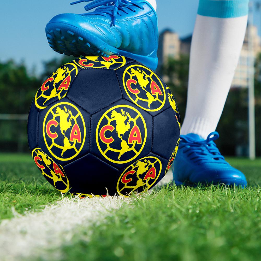 Club America Logo Soccer Ball, Colorful, Suitable for All Ages, Machine-stitched, PVC Material, Competition Grade, Durable and High Bounce