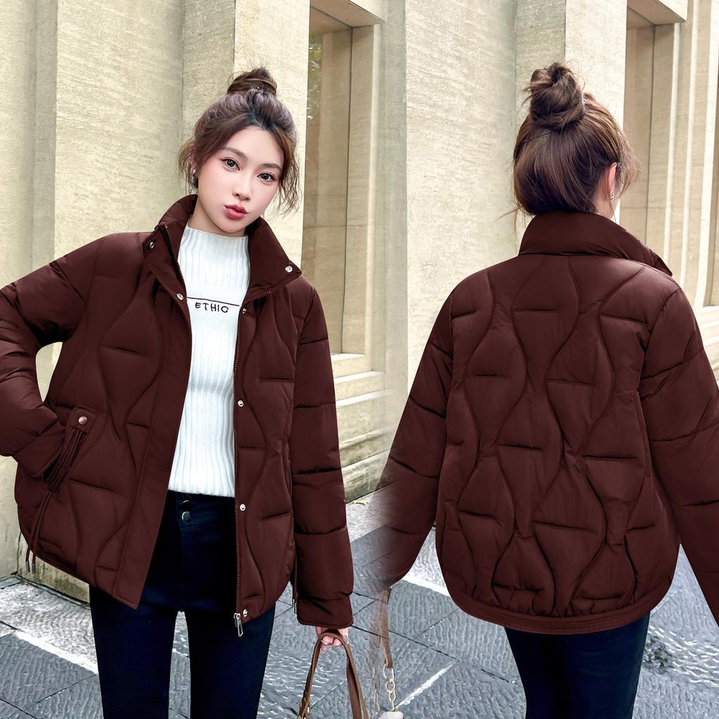 2025 Fashion New Cotton-padded Clothes, Winter Cotton-padded Clothes, Stand-up Collar Short Cotton-padded Jackets, Foreign Style Versatile and Thin