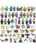 8pcs/lot Minecrafte Creeper Small Building Blocks EnderDragon DIY Steve Cube Skeleton Horse Figures Mini Building Block For Kids