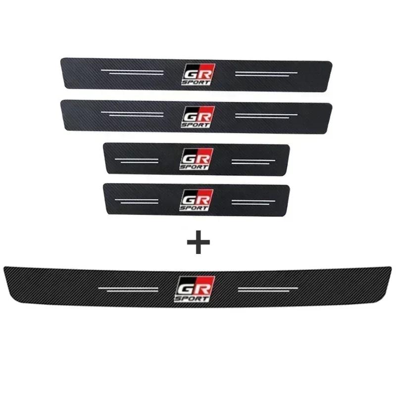 Car Rear Trunk Bumper Plate Door Sill Protector Stickers For Toyota GR Sport Racing Corolla Aqua Avensis Prius RAV4 Yaris Camry
