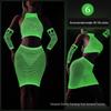 Linlinting Plus Size Glow-in-the-Dark Fishnet Bodystocking with Luminous Bandeau and Socks