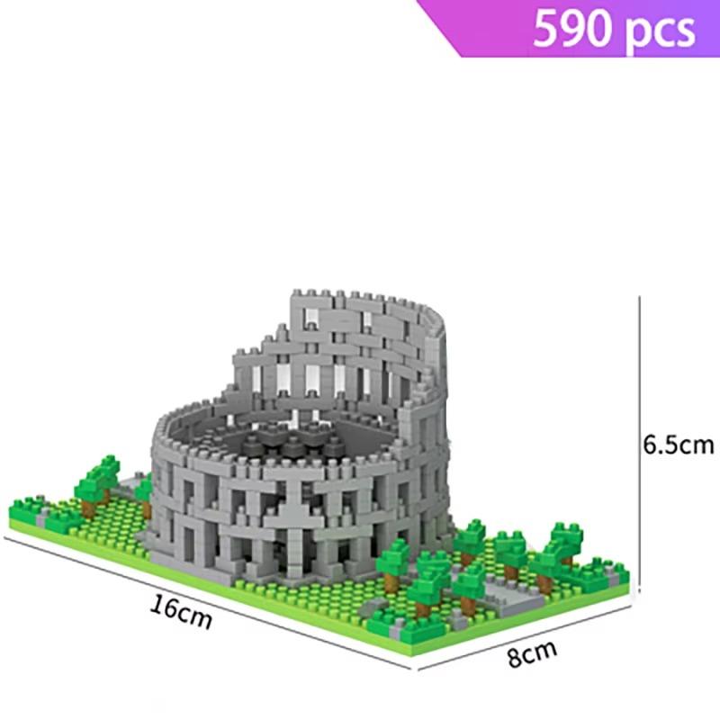 Mini Architecture Blocks Building Kits Pyramids Leaning Tower of Pisa Eiffel Tower Big Ben Rome Colosseum Expert Micro Bricks Se
