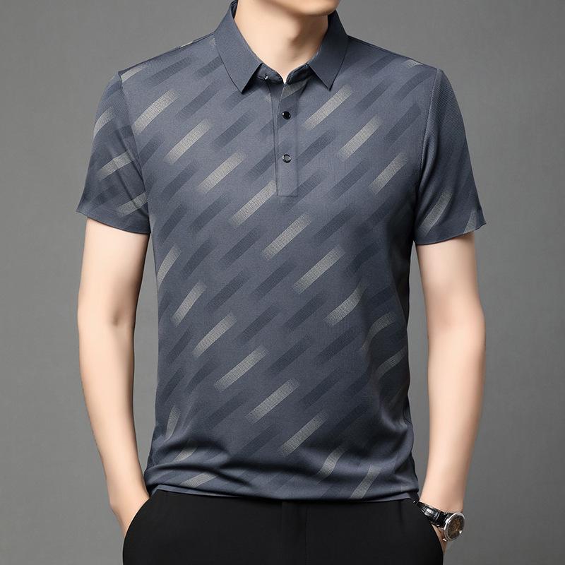 2026 New Style Ice-Feel Men s Summer Casual T-Shirt M серый