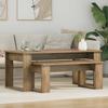 Coffee Table Set 2 Pcs Artisan Oak Wood Based Material