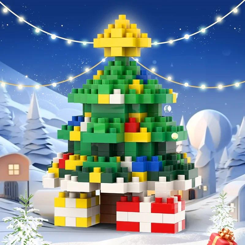 Christmas Gifts Construction Block Series Santa Claus Reindeer Puzzle Assembly Blocks Table Decor Playthings ideal for Child Chrismas Gift Idea