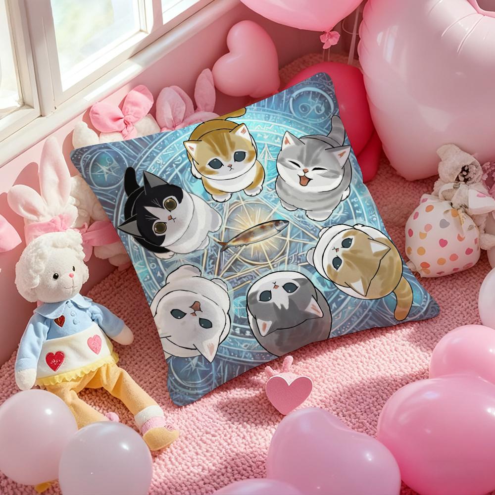 Luxury Cute Mofusand Cat Pillow Case Soft Plush Fabric Double-Sided Printed Cushion Cover Warm Winter Sofa Pillow Case