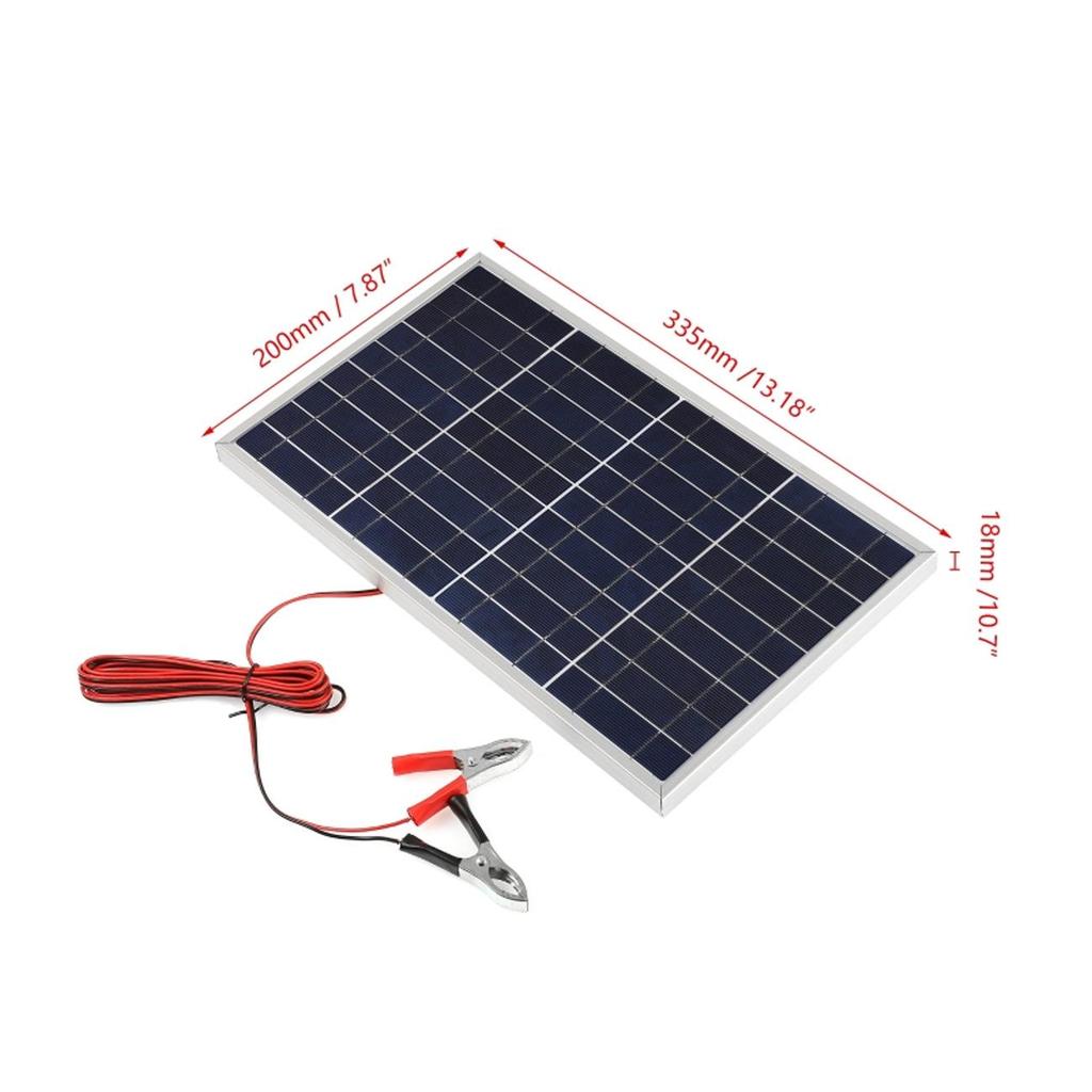 10W Framed Polycrystalline Solar Panel Kit with Controller - 12V/18V