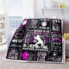 Pink Softball1 Personalized Text Blanket Lightweight Customizable Blanket Soft & Cozy for Home Decor Living Room Chair Picnics