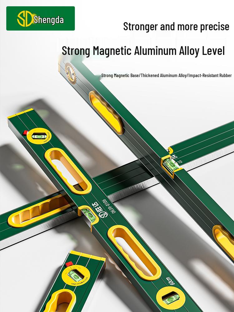 High Precision Magnetic Mini Spirit Level Ruler - Aluminum Alloy, Drop-Proof Tool