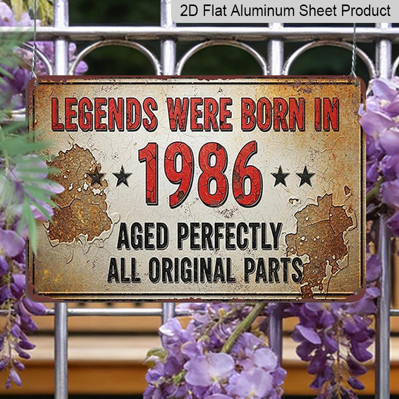 2D Flat 1pc ("8X12"), "Legends Were Born in 1986 - Vintage Metal Sign | Rustic Wall Decor | Birthday Gift Idea | Retro Home Decoration | Unique