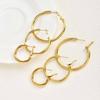 Vnox Stainless Steel 3pairs/set Hoop Earrings For Women, Small Big Round Circle, Classic Anti-allergy Jewelry