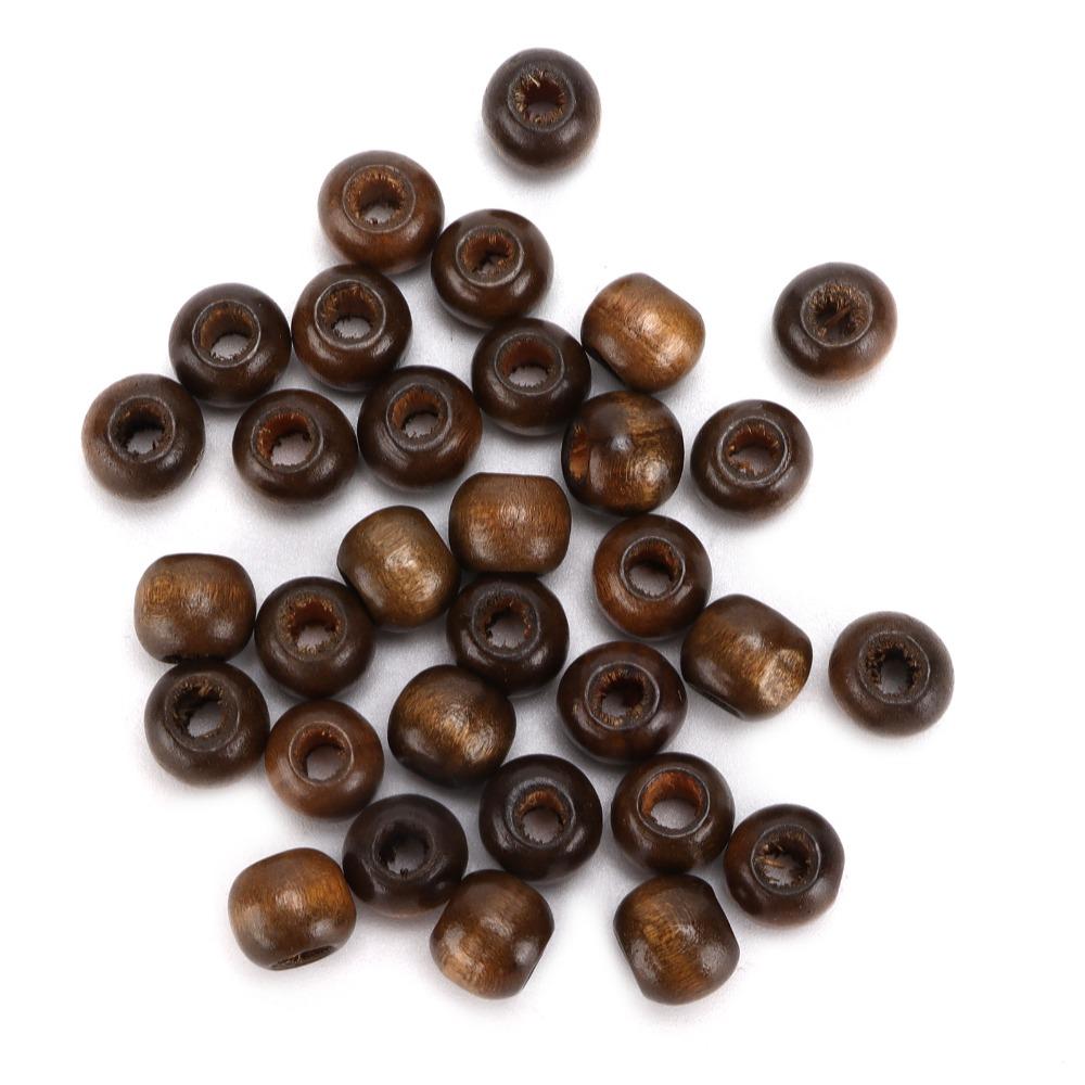 500PCS 9x10mm Wooden Beads 4mm Hole Round Wood Beads Natural Perforated Beads DIY Craft