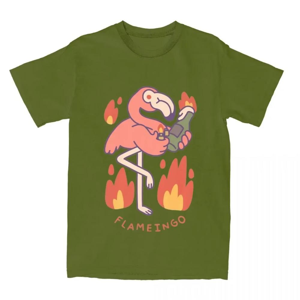 

Vintage Flame Fire Flamingo T Shirt for Men Women Funny Parody Tee Shirt Gift Idea Clothing XXXXXL