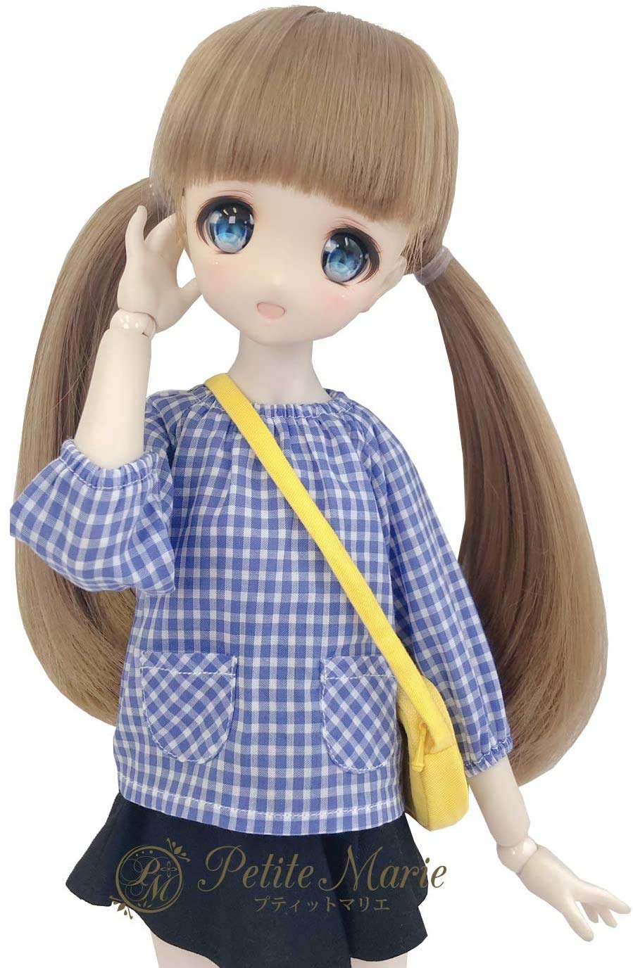 

Petite Marie Scale BJD Doll Cute Blue Gingham Check Cotton Smock with Long Sleeves and Shoulder Fits 40cm BJD Dolls 1/3 Clothes, Bag, [No.0079] синий