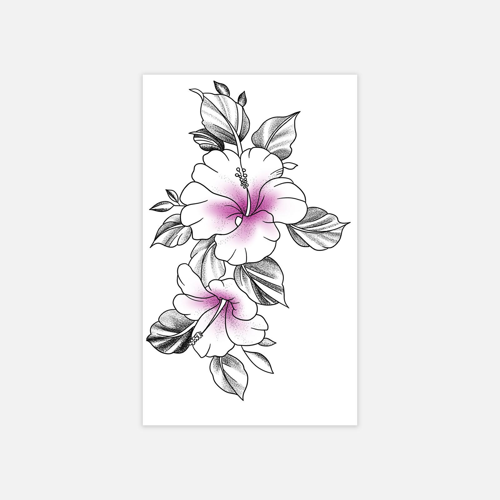 Plain Flower Morning Glory Flower Arm Leg Tattoo Sticker Niche Beautiful Small Fresh Tattoo Sticker 11*18