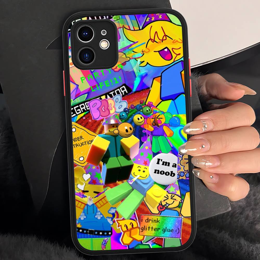 Popular Game R-Roblox Phone Case For IPhone 16 Pro Max 15 14 13 12 11 XS MAX X Plus Candy Color Matte TPU Phone Cover