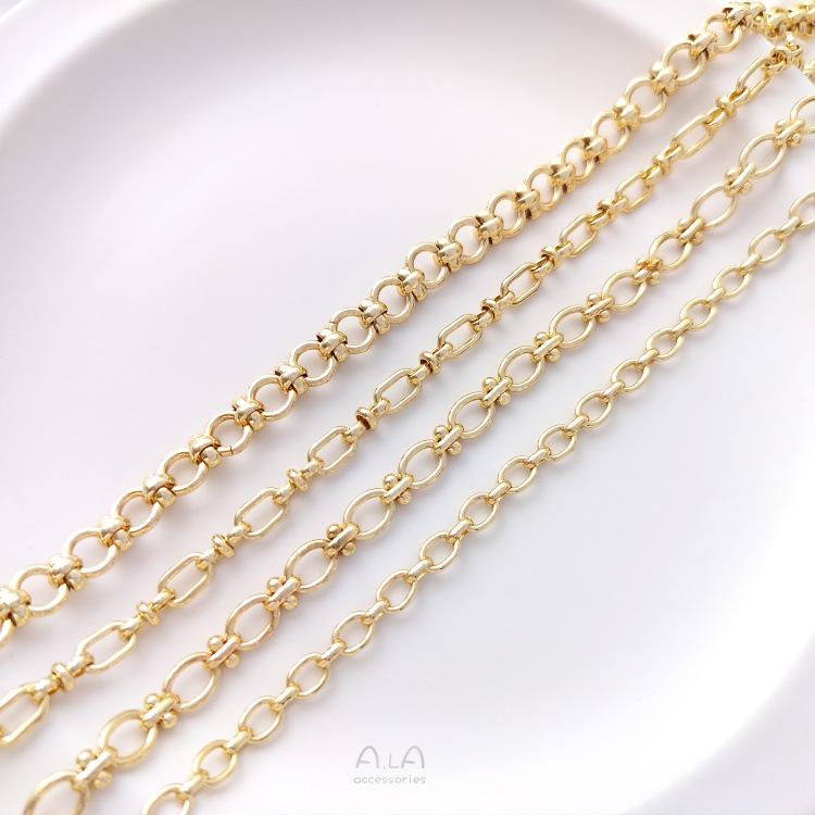 

14K Gold-Filled Color-Preserving Oval Egg-Shaped Chain for DIY Jewelry