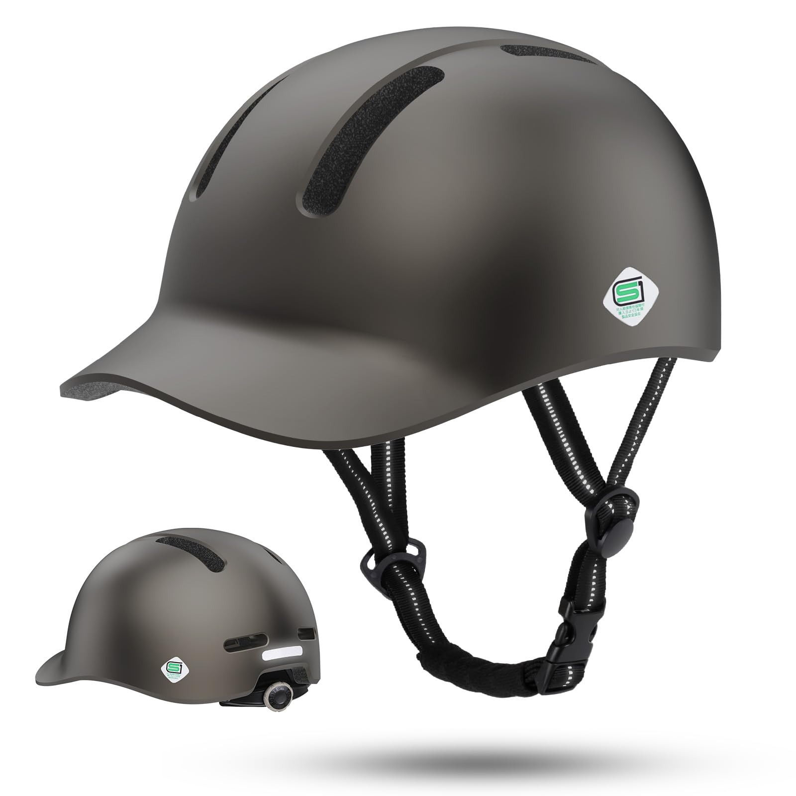 

Велосипедная шапка Issufel SG Standard EN1078 High Ultra Cap City School Size Matte Titanium [сертификация SG] Шлем, тип, взрослый, студенческий, [размер M/L/XL]