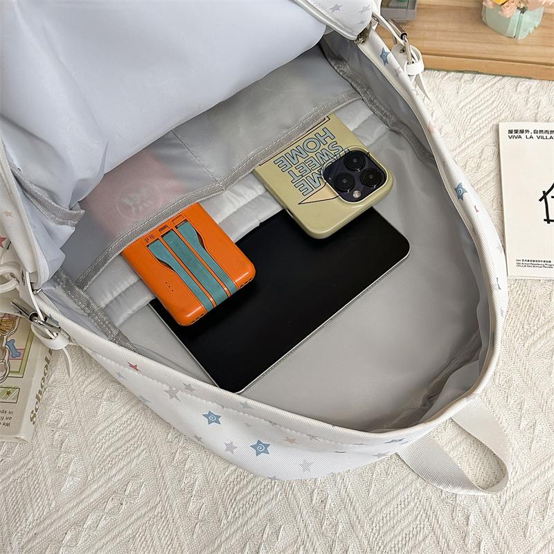 תרמיל נשים עם הדפס כוכבים, קיבולת גדולה, תיק בית ספר לתלמידים