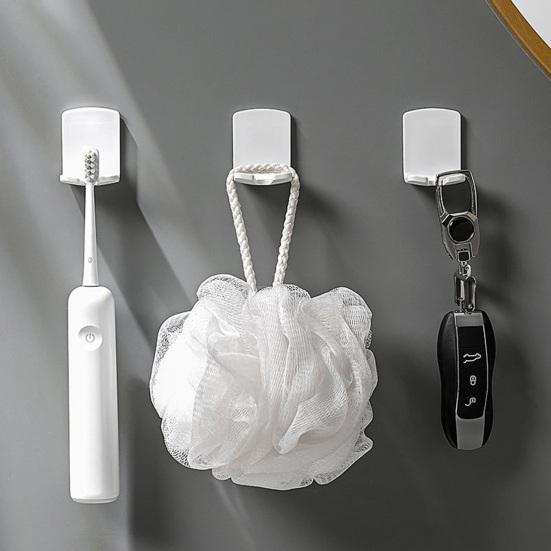 2PCS Toothbrush Holder Wall Mount Suspended Design Stand Self Adhesive No Drilling Toothbrush Organizer for Bathroom