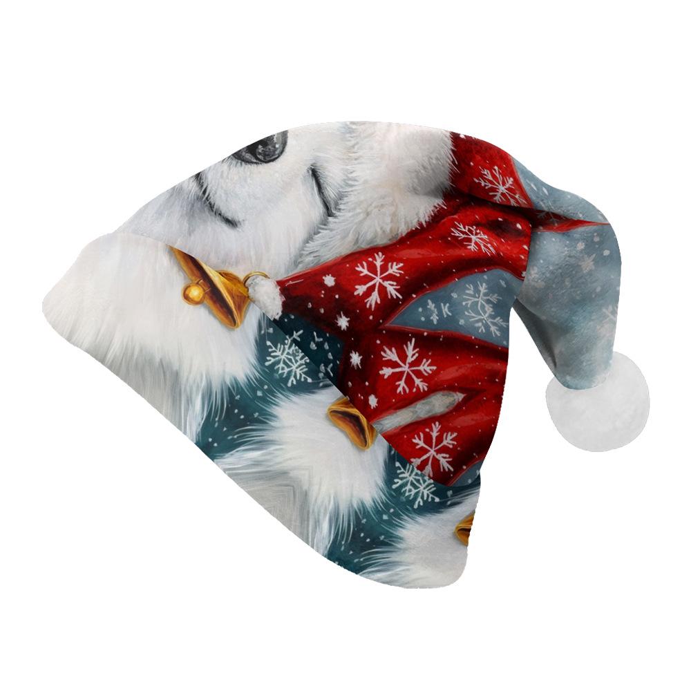 2024 Double-Sided Fleece Christmas Hat with Velvet for Kids & Adults