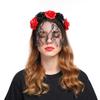 Women Elegant Fashion Rose Design Lace Veil Headwear Retro Mask for Halloween Party