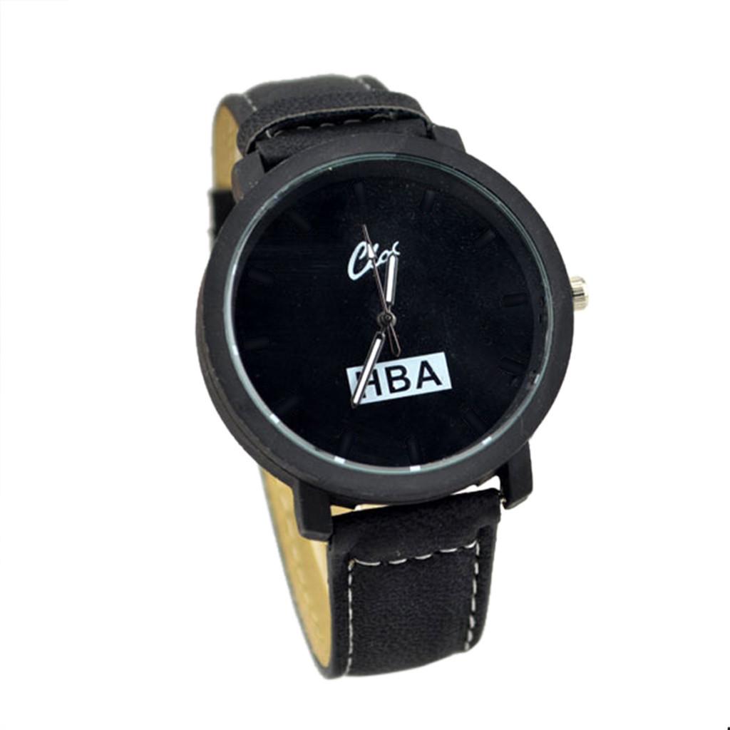 

Модные часы с кожаным ремешком, мужские кварцевые женские деловые часы, спортивные часы