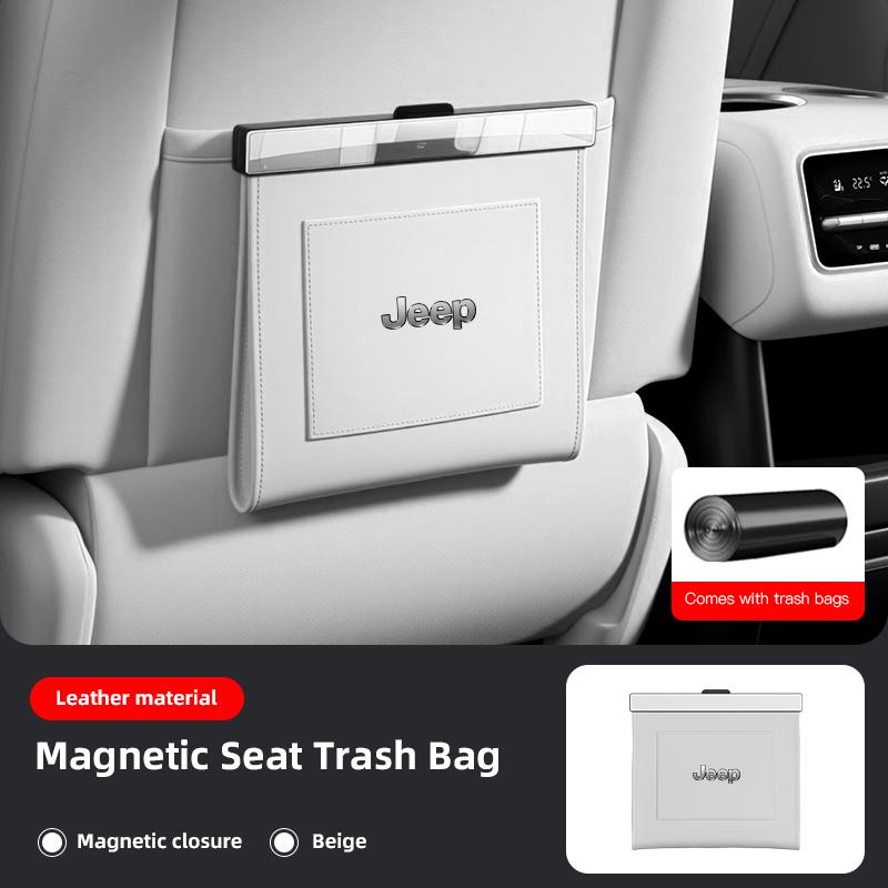 Car Seat Back Trash Bag Interior Storage Accessories For Jeep Grand Cherokee Wrangler JK Gladiator Compass Renegade Wagoneer AKW1