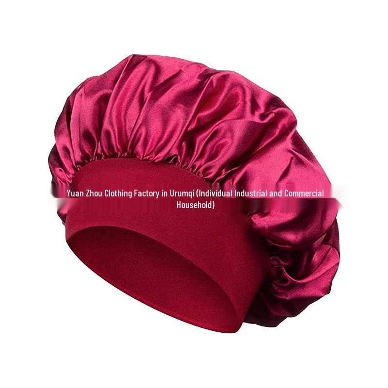 Women's Wide Brim Satin Sleep Cap – High Elasticity Hair Care Beauty Hat