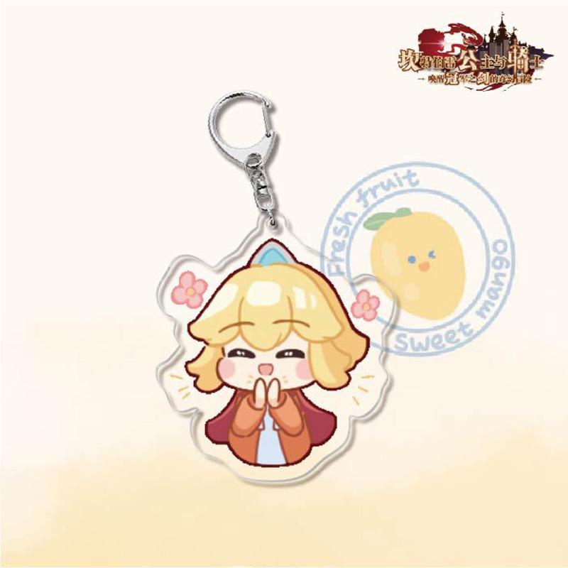 Cartoon Guardian Tales Anime Keychain Double Sided Acrylic Figures Key Chain Ring Pendant Accessories Women Men Jewelry Gift
