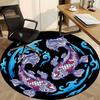 1pc Koi Fish Yin Yang Carpet, Round Non Slip Durable Large Size Office Carpet, Suitable for Office