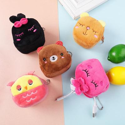 Portamonete Cubo Peluche con Fantasia di Animali Carini - Portachiavi con Zip da Donna e Regalo Creativo