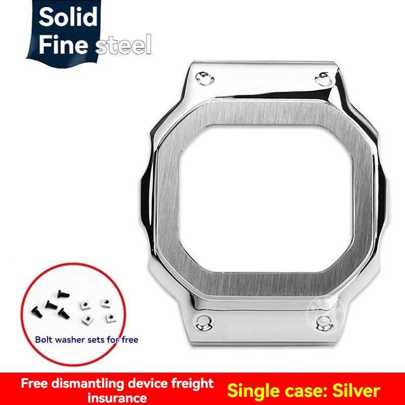 Per serie G-SHOCK Casio DW-5600 GM-5600 GW-B5600 DW5600/60 GW-M5610 GA2100 cinturino bracciale in resina siliconica con catena