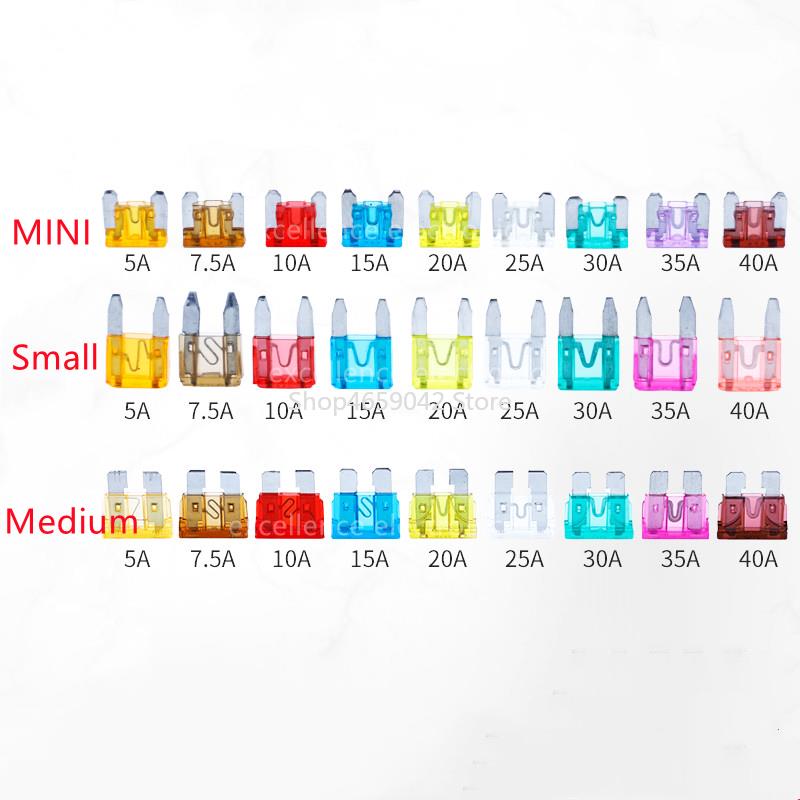 5PCS ZINC Blade Auto Fuse ATC Fuse,automotive Mini Small Medium Blade Fuse 5A 7.5A 10A 15A 20A 25A 30A 35A 40A Fuses4
